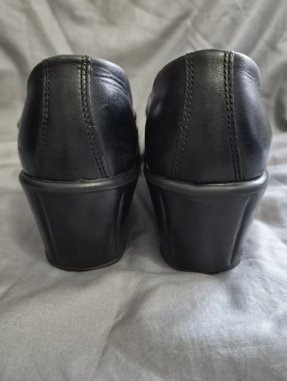 Dansko Babette Mary Jane Black Leather Wedge Heel Shoes Sz 36 (US 5.5/6)